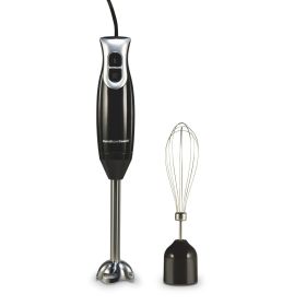 2-Speed Immersion Hand Blender for Kitchen with Blending Wand Whisk, Black
