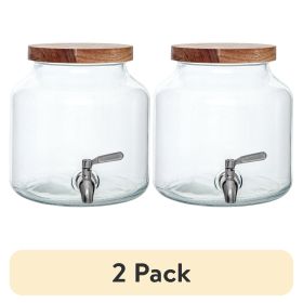 (2 pack)Glass 1.5 gal Leak Proof Beverage Dispenser