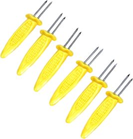 Jumbo Corn Holders (6 Pieces), Yellow, One Size, Insert in end of corn for easy handling