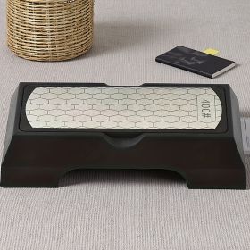 Diamond Double-sided Sharpening Stone 400#/1000# with Coarse And Fine Grit And Non-slip Base - Suitable for Kitchen Knives, Chisels, Axes (Color: Black)